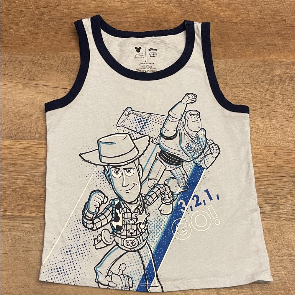 Jumping Beans Toy Story Tank Top - White with Navy Trim
